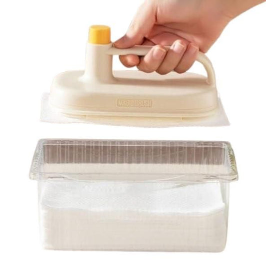 🧼 Disposable Magic Wipes Cleaning Brush – With Handle | Oil-Stain Remover | No-Wash Kitchen Scrubber