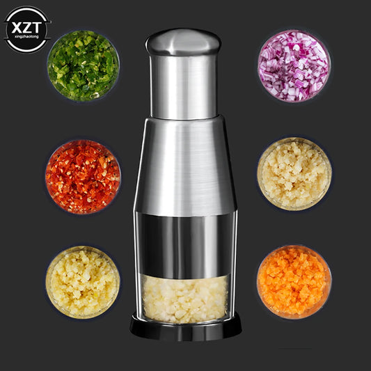 WYMECT Garlic Chopper – Manual Mini Food Chopper with Stainless Steel Blades for Onion, Ginger, Herbs & Vegetables
